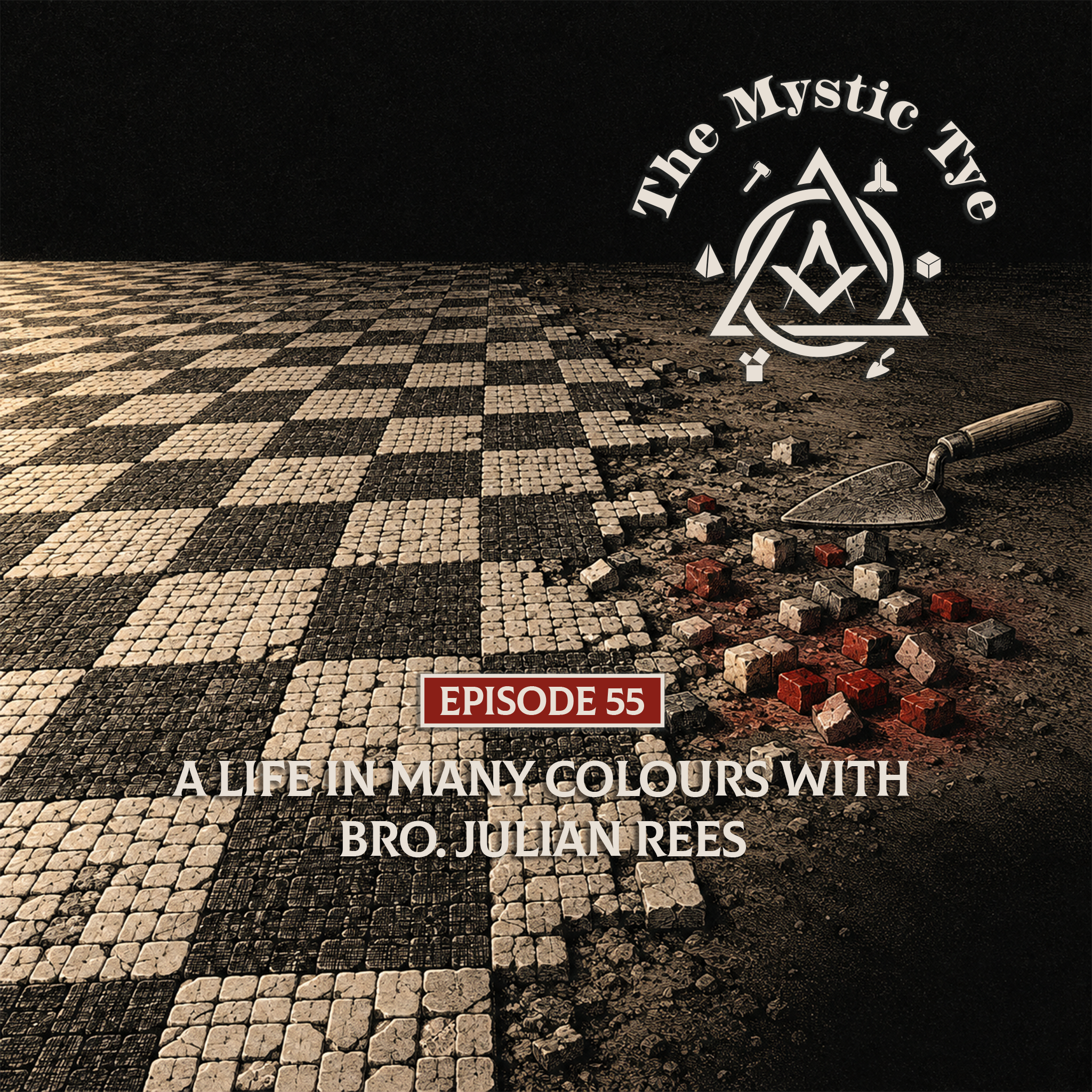 The Mystic Tye episode 55 cover art — “ A Life in Many Colours with Bro. Julian Rees” with Bro. Julian Rees